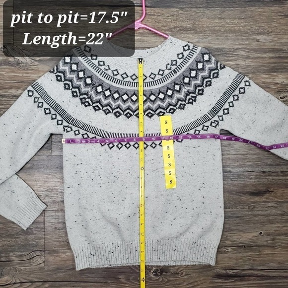 Original Weatherproof Vintage Light Grey Fairisle Sweater - Picture 6 of 10